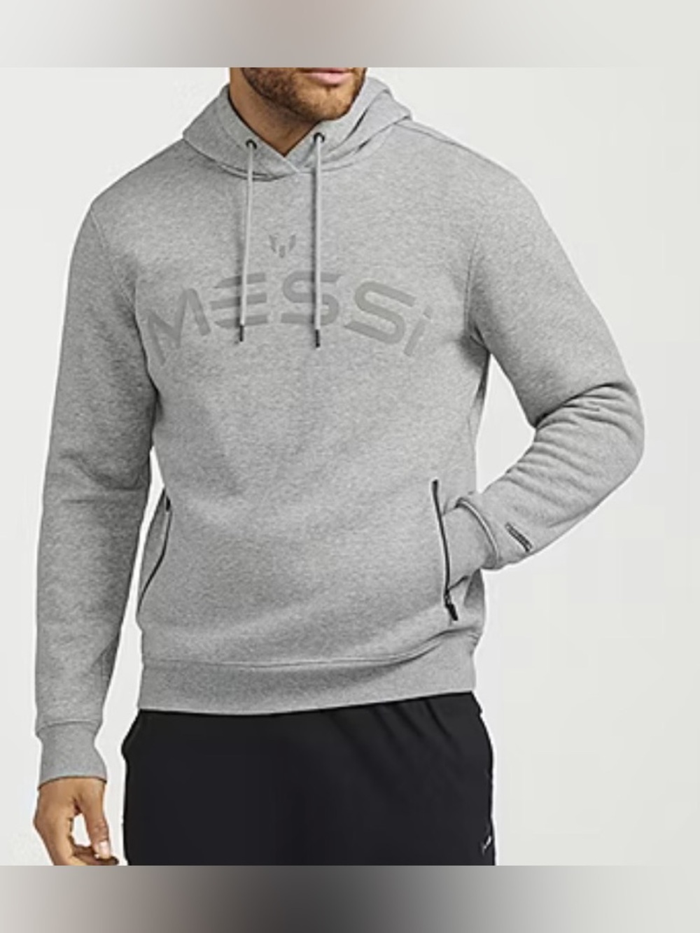 Messi Collection Fleece Hoodie Gray NEW W TAGS Mens L& Xl Athletic Pullover